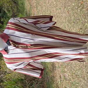 Tommy Hilfiger Vintage 90's Y2K Men's Polo Shirt - Burgundy, Yellow, White